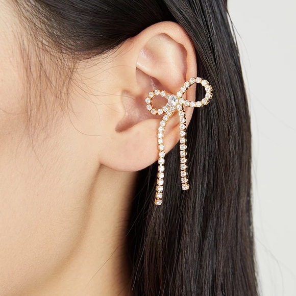 Bowknot unique clip in earrings 18K gold plated in two colors - Picture 7 of 7